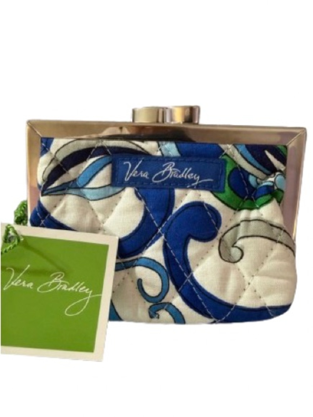 NWT Vera Bradley Mediterranean White Kiss-lock Coin Purse -Retired Pattern